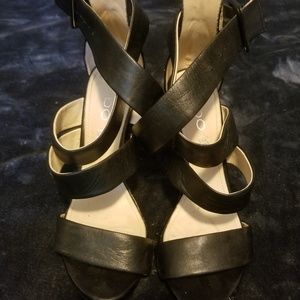 Aldo black strappy heels